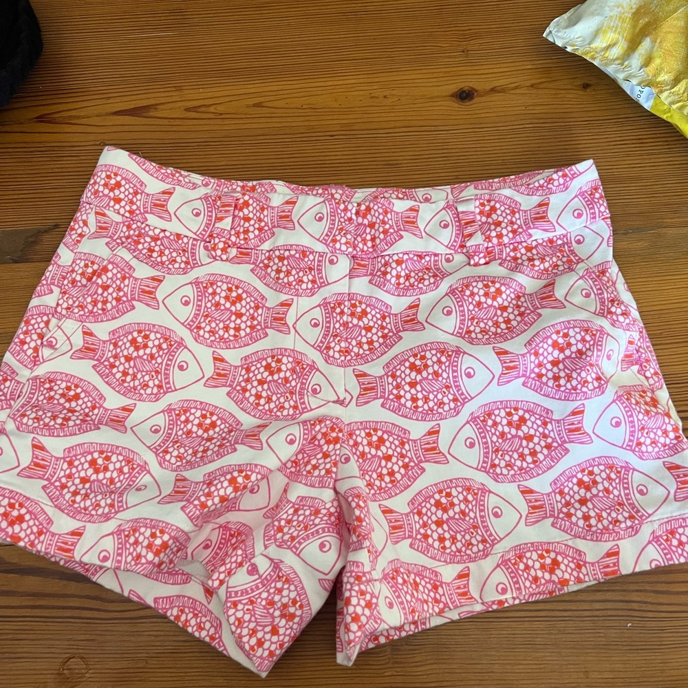 Vineyard Vines Kids Pink Fish Print Shorts